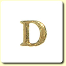 Wachsbuchstabe - D - Gold 8 mm 1 Stck