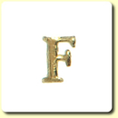 Wachsbuchstabe - F - Gold 8 mm 1 Stck