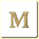 Wachsbuchstabe - M - Gold 8 mm 1 Stck