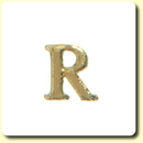Wachsbuchstabe - R - Gold 8 mm 1 Stck