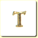 Wachsbuchstabe - T - Gold 8 mm 1 Stck