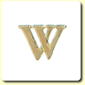 Wachsbuchstabe - W - Gold 8 mm 1 Stck