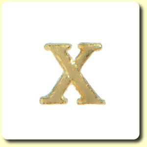 Wachsbuchstabe - X - Gold 8 mm 1 Stck