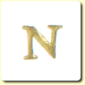 Wachsbuchstabe - N - Gold 8 mm 10 Stck
