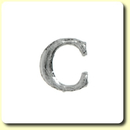 Wachsbuchstabe - C - Silber 8 mm 1 Stck