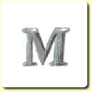 Wachsbuchstabe - M - Silber 8 mm 1 Stck