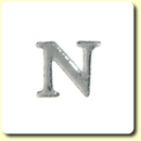 Wachsbuchstabe - N - Silber 8 mm 1 Stck