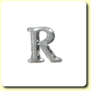 Wachsbuchstabe - R - Silber 8 mm 1 Stck