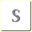 Wachsbuchstabe - S - Silber 8 mm 1 Stck