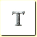Wachsbuchstabe - T - Silber 8 mm 1 Stck