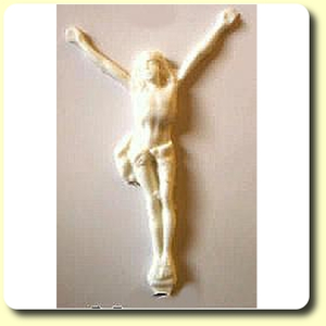 Wachsmotiv Christus wei ca. 7 x 5 cm