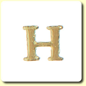 Wachsbuchstabe - H - Gold 8 mm 1 Stück