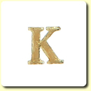 Wachsbuchstabe - K - Gold 8 mm 1 Stück