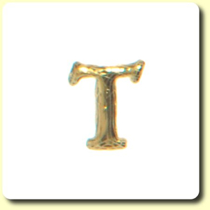Wachsbuchstabe - T - Gold 8 mm 1 Stück