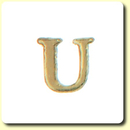 Wachsbuchstabe - U - Gold 8 mm 1 Stück