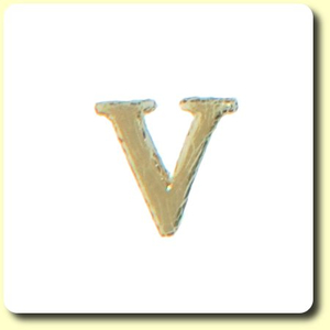 Wachsbuchstabe - V - Gold 8 mm 1 Stück