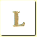 Wachsbuchstabe - L - Gold 8 mm 10 Stck