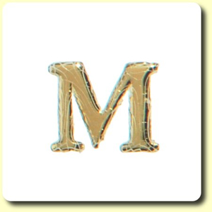 Wachsbuchstabe - M - Gold 8 mm 10 Stück