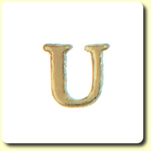 Wachsbuchstabe - U - Gold 8 mm 10 Stück