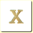 Wachsbuchstabe - X - Gold 8 mm 10 Stück