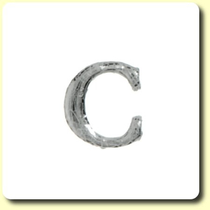 Wachsbuchstabe - C - Silber 8 mm 10 Stück