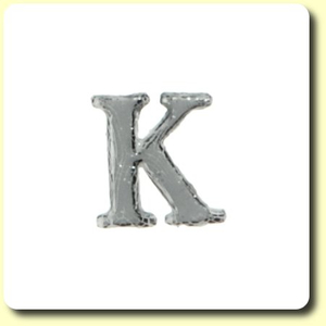 Wachsbuchstabe - K - Silber 8 mm 1 Stück