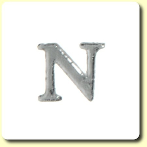 Wachsbuchstabe - N - Silber 8 mm 1 Stück