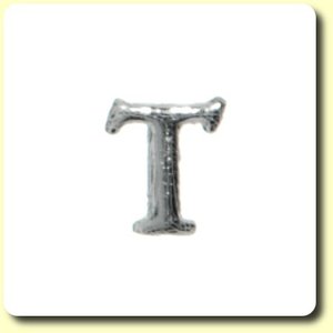 Wachsbuchstabe - T - Silber 8 mm 1 Stück