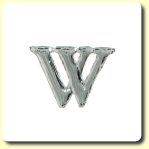 Wachsbuchstabe - W - Silber 8 mm 1 Stück