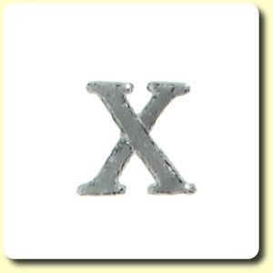 Wachsbuchstabe - X - Silber 8 mm 1 Stück