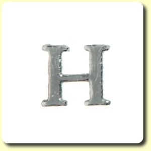 Wachsbuchstabe - H - Silber 8 mm 10 Stück