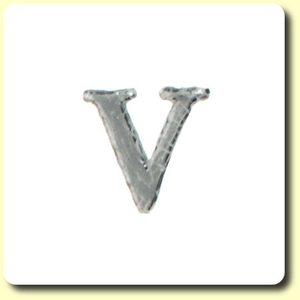 Wachsbuchstabe - V - Silber 8 mm 10 Stück