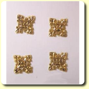 Verzierteil glanzgold Wachs 4er Set ca. 1,5 x 1,5 cm
