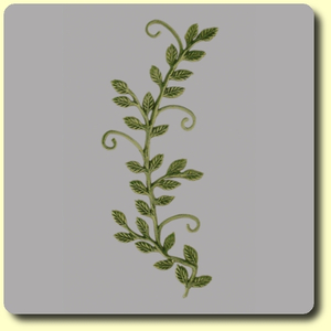Wachsmotiv Rosenblattranke grün 145 x 55 mm
