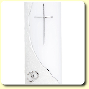 Hochzeitskerze Kreuz silber 250 x 70 mm